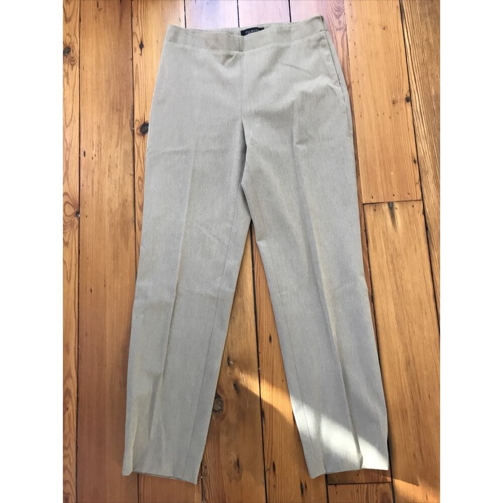 Talbots Classic Slim Brown Flat Front Zip Up Dress Pants Slacks 8 31 x 31 Rayon